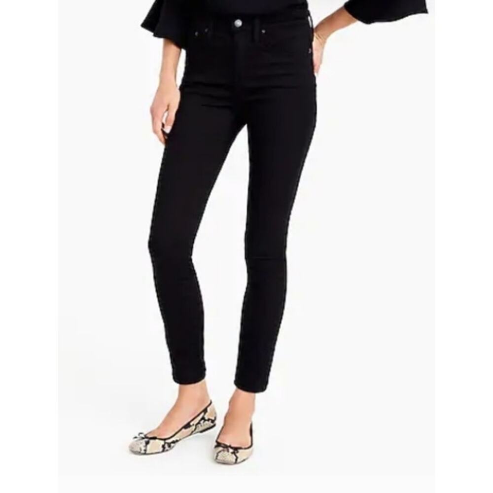 J. Crew Mid-Rise Stretchy Toothpick Jean in Black Size 29